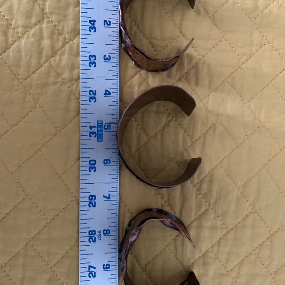 Set of Three Copper Tone Metal Cuff Bracelets - Picture 7 of 8